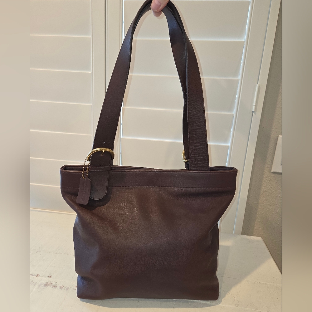 EUC - Vintage Coach Dark Brown Leather Tote - Lafayette